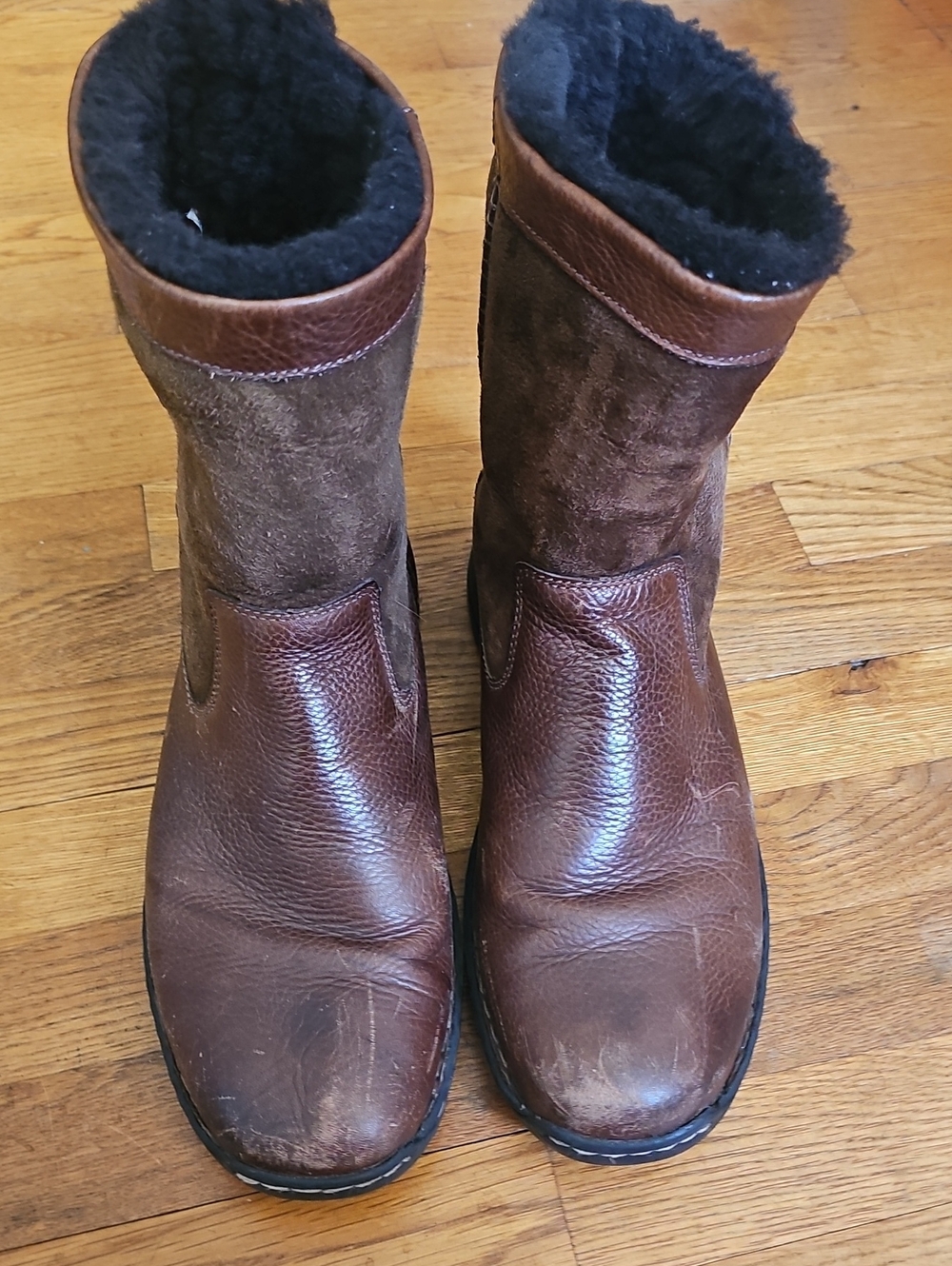 J. Murphy Men’s Brown Leather Suede Fur Lined Boots Size 11M